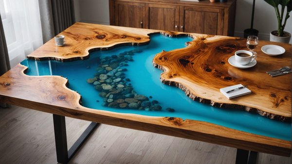 Transformez votre intérieur avec une table rivière en bois et résine époxy